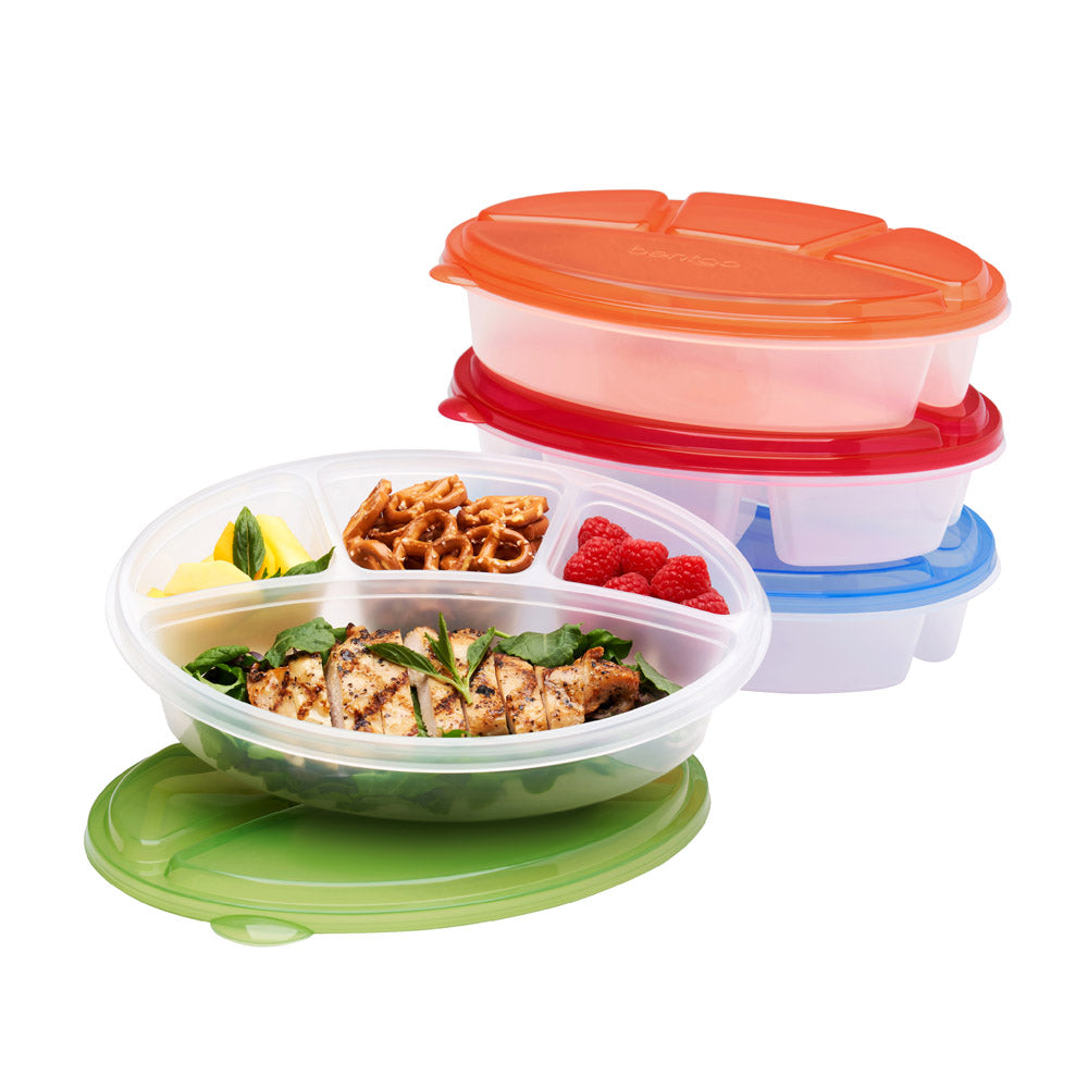Bentgo Easyboxes 4-Compartment Oval Containers 8-Piece Set - Classic