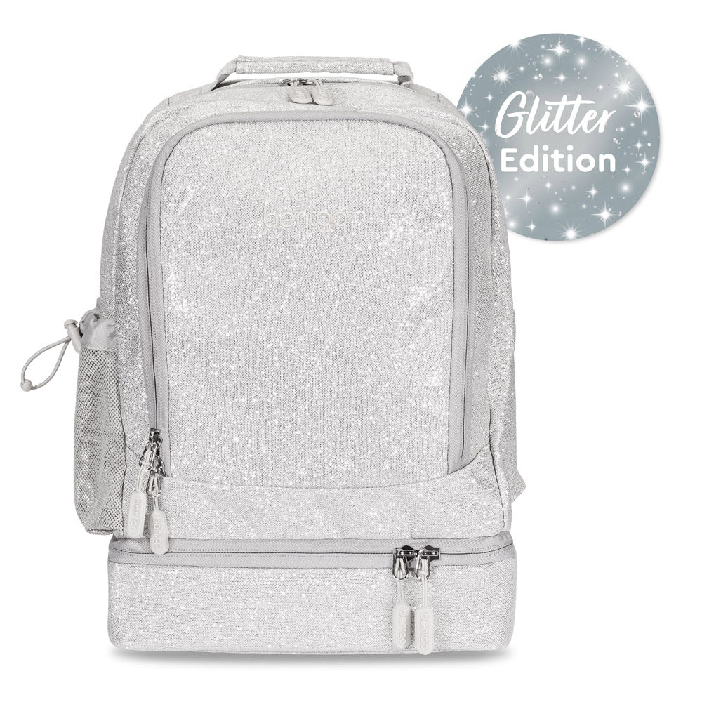 Bentgo Kids 2-in-1 Backpack & Lunch Bag - Silver Glitter