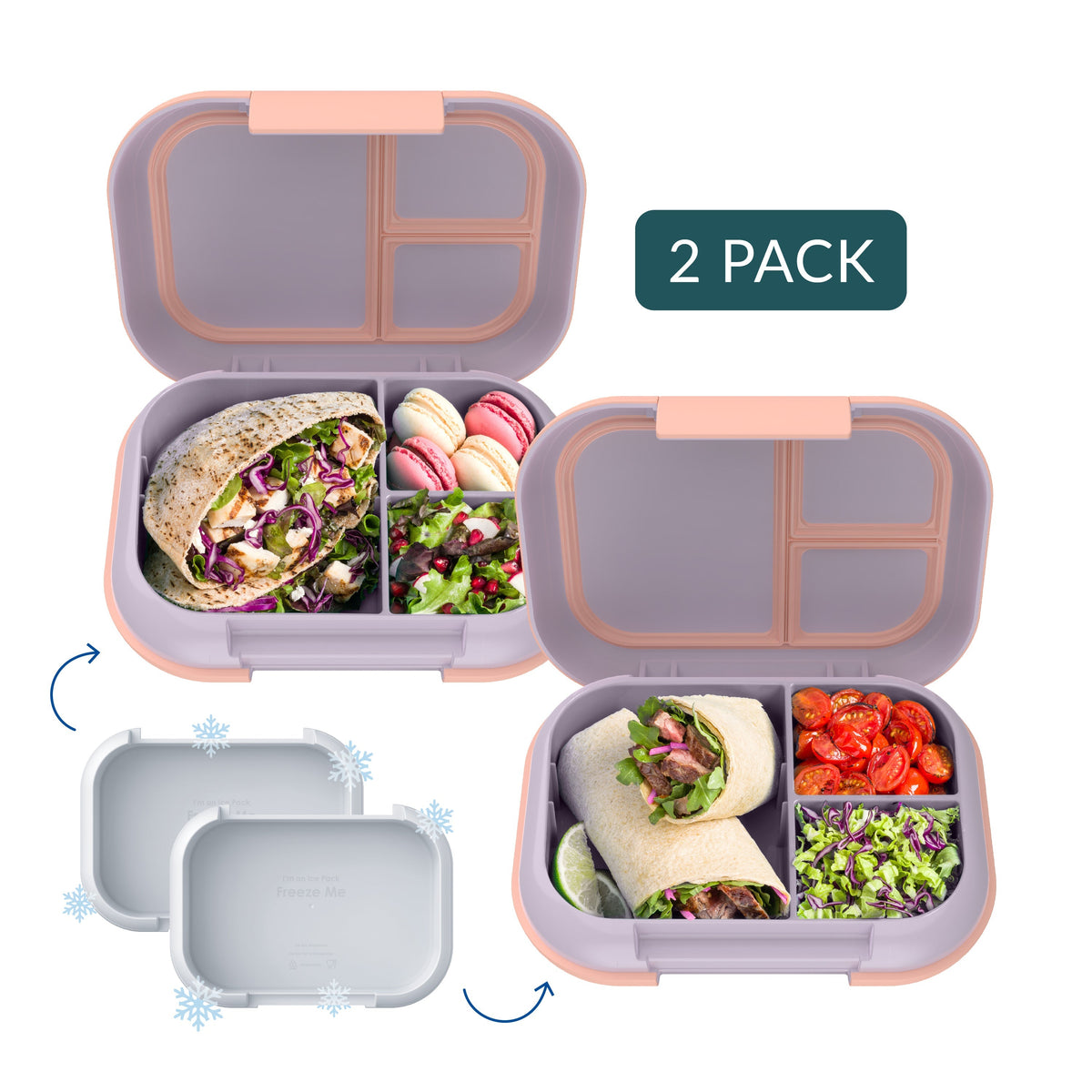 Bentgo Chill Max Lunch Box (2-Pack) - Lavender and Peach