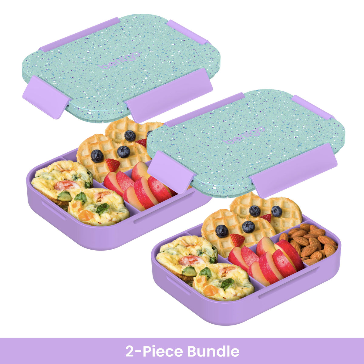 Bentgo Kids Snap & Go Lunch Box (2-Pack) - Vivid Orchid Speckle