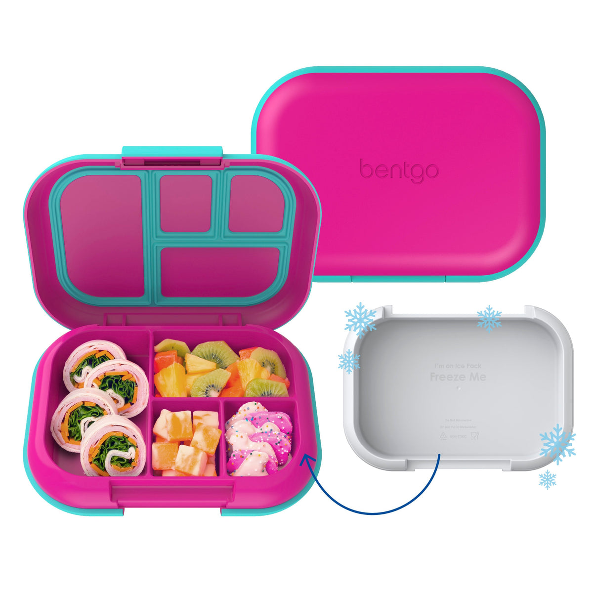 Bentgo Chill Kids Lunch Box (2-Pack) - Fuchsia/Teal