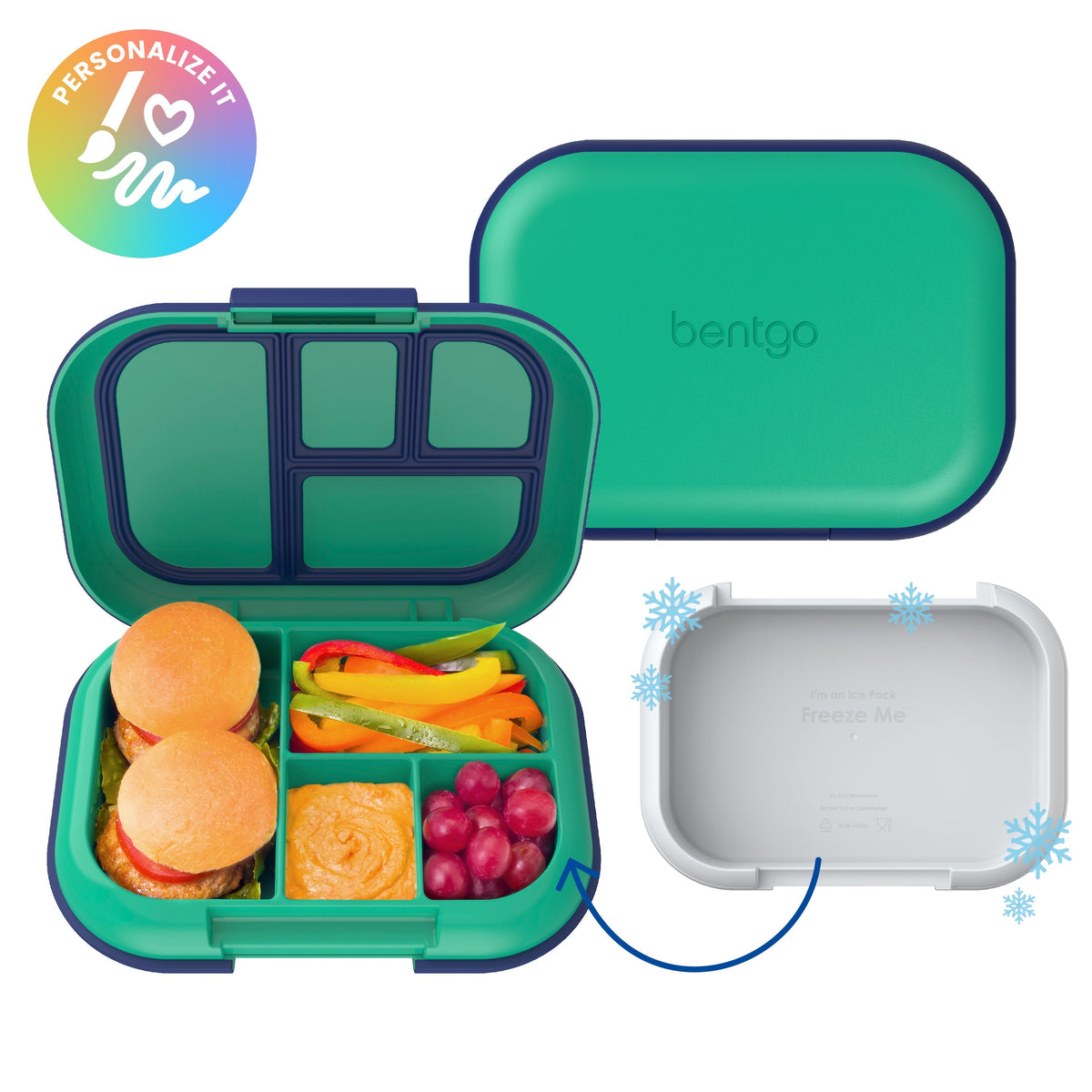 Bentgo Chill Kids Lunch Box - Green/Navy
