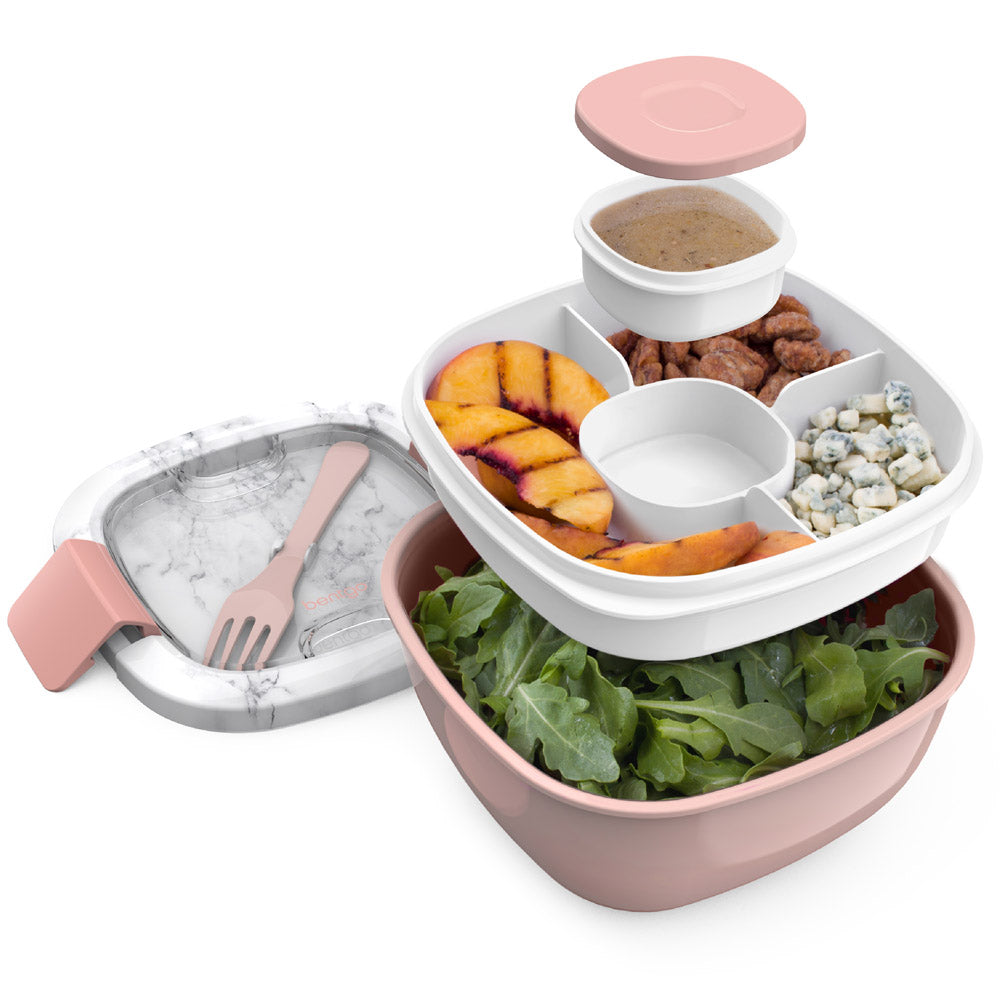 Bentgo All-in-One Salad Container - Blush Marble
