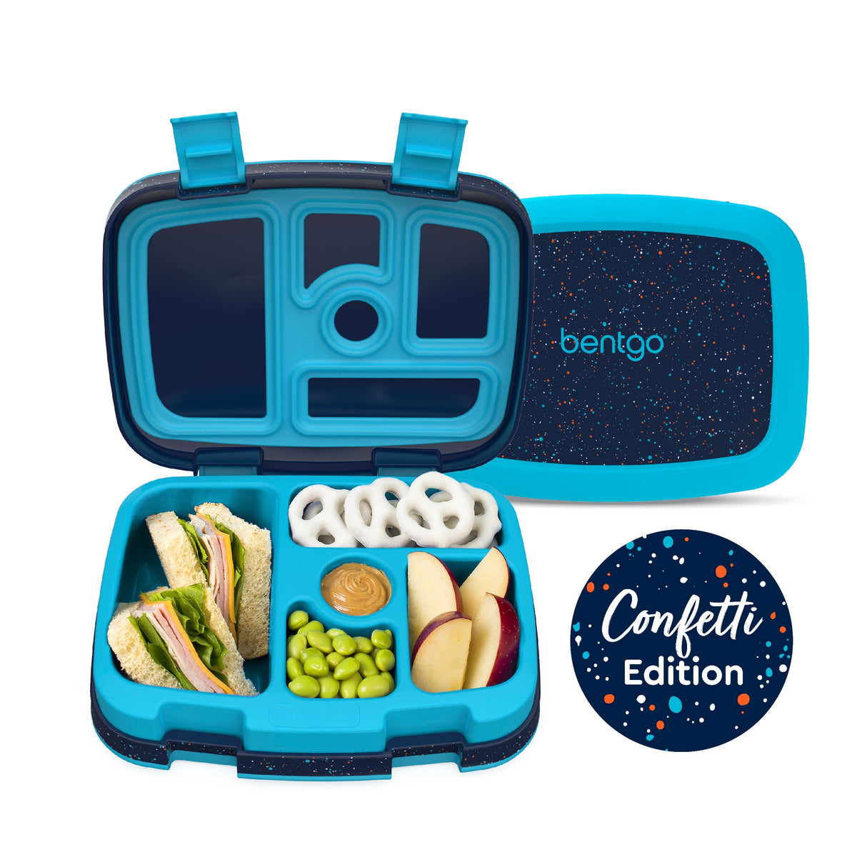 Bentgo Kids Lunch Box (Glitter & Confetti) - Abyss Blue Speckle Confetti