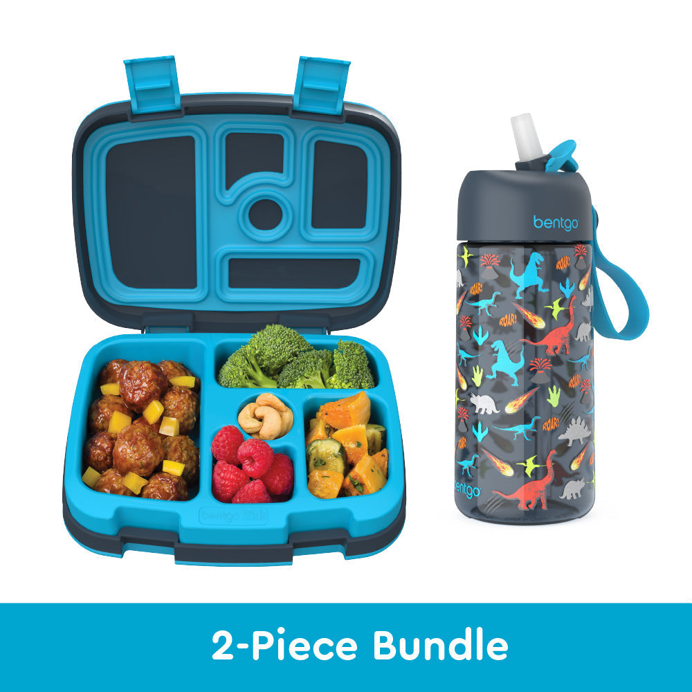 Bentgo Kids Prints Lunch Box & Water Bottle - Dinosaur