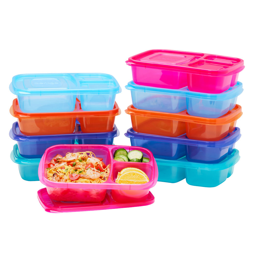 Bentgo Easyboxes 3-Compartment Food Containers 20-Piece Set - Jewel Brights