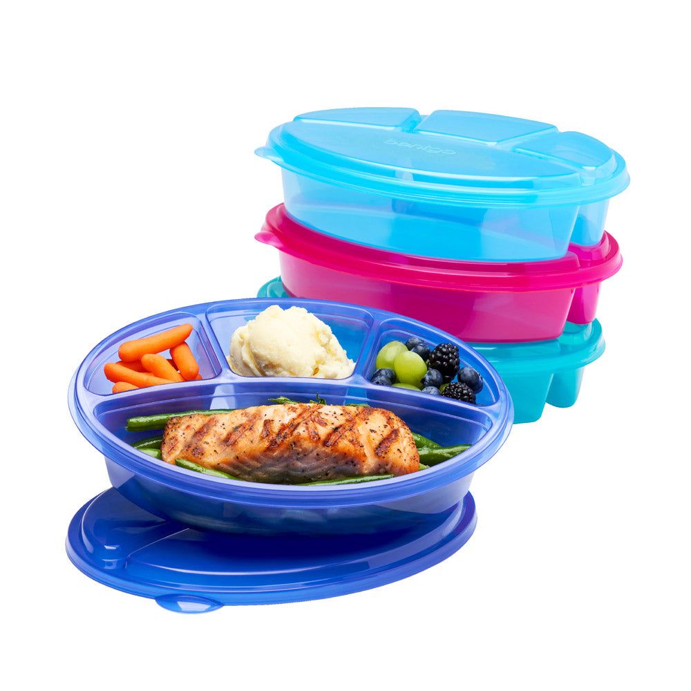 Bentgo Easyboxes 4-Compartment Oval Containers 8-Piece Set - Jewel Brights