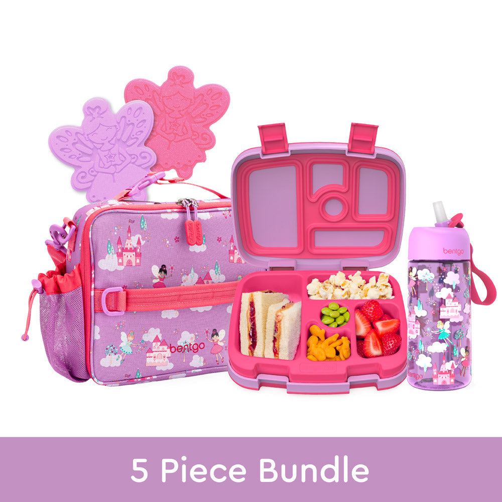 Bentgo Kids Prints Lunch 5-Piece Set with Ice Packs - Fairies