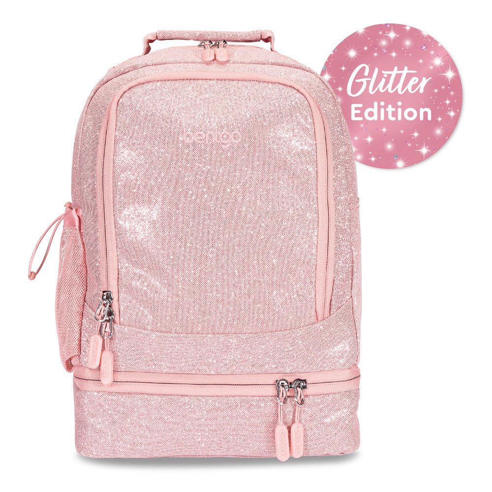 Bentgo Kids 2-in-1 Backpack & Lunch Bag - Petal Pink Glitter