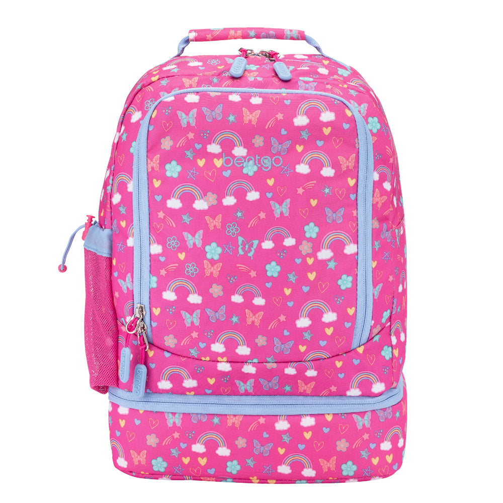 Bentgo Kids Prints 2-in-1 Backpack & Lunch Bag - Rainbows and Butterflies