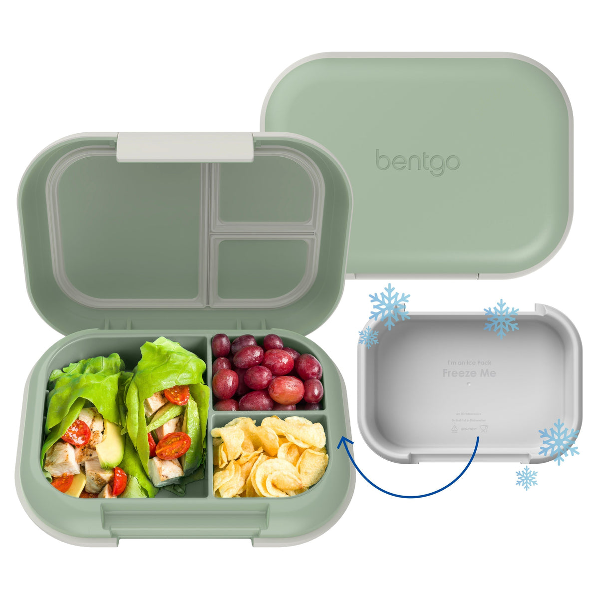 Bentgo Chill Max Lunch Box - Clay Green and Gray