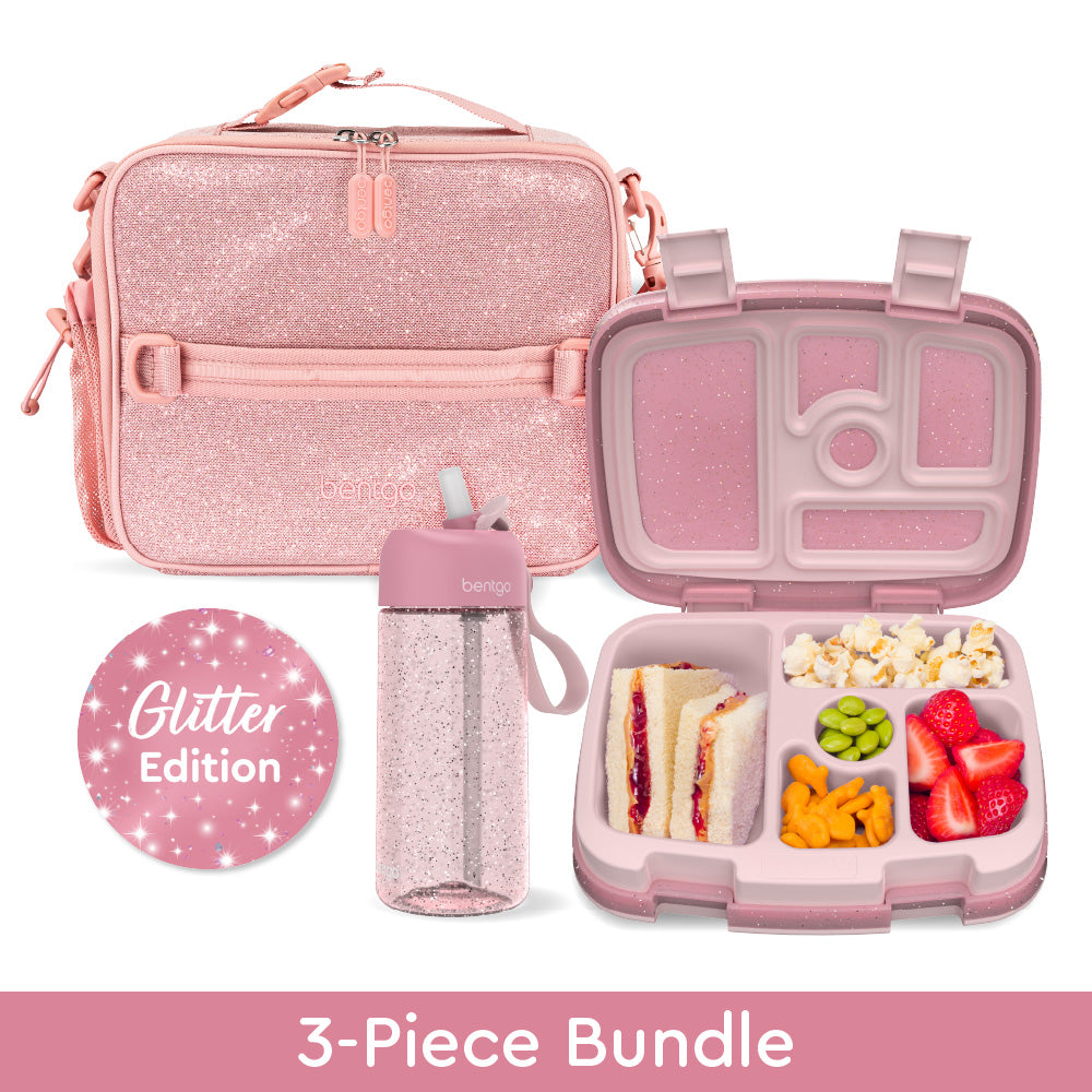 Bentgo Kids Glitter Lunch Set - Petal Pink Glitter