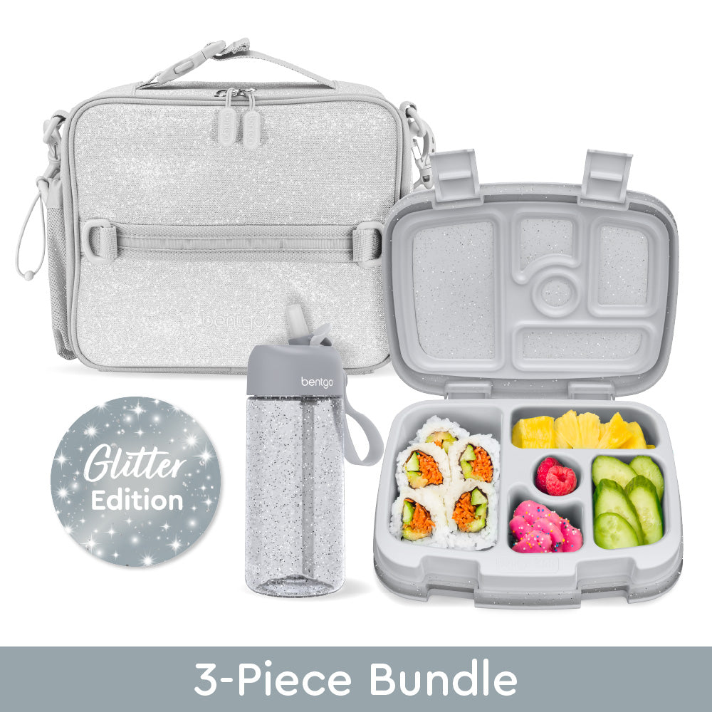 Bentgo Kids Glitter Lunch Set - Silver Glitter