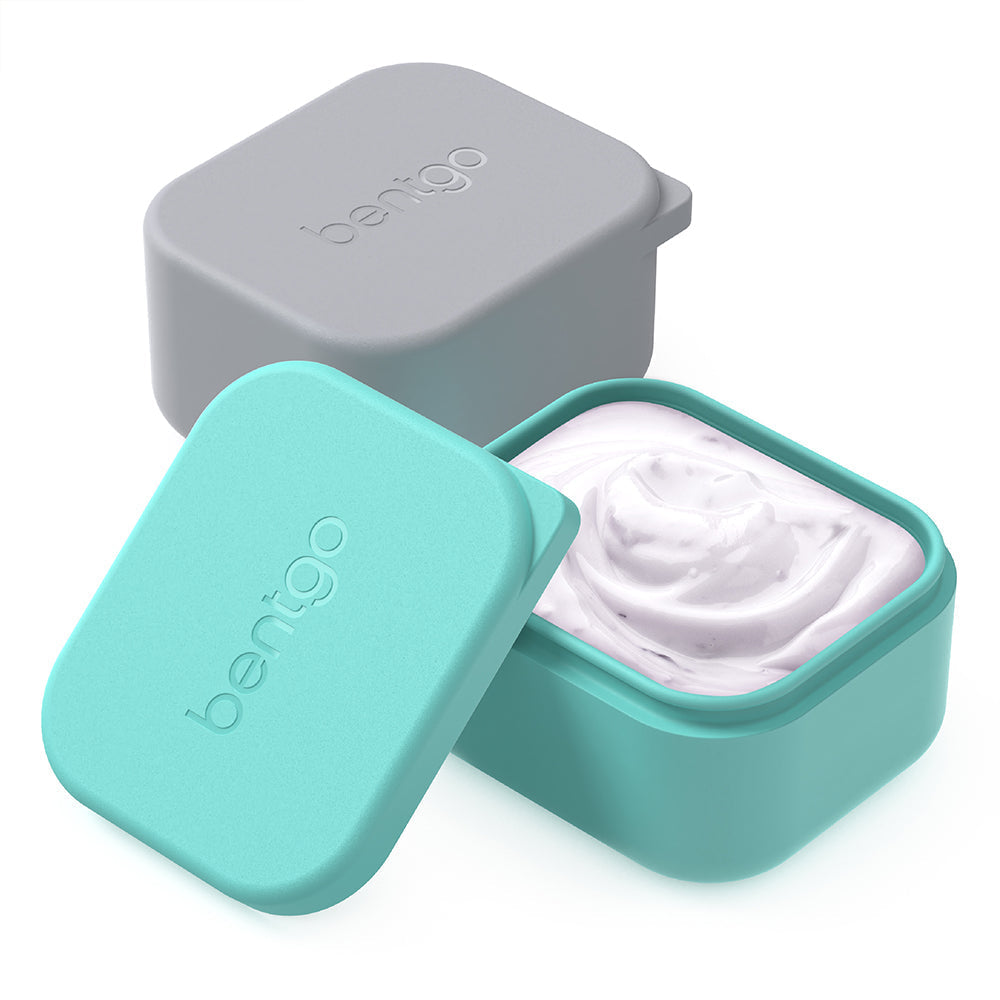 Bentgo Kids Sidekicks 2-Pack Silicone Container Set - Gray and Aqua