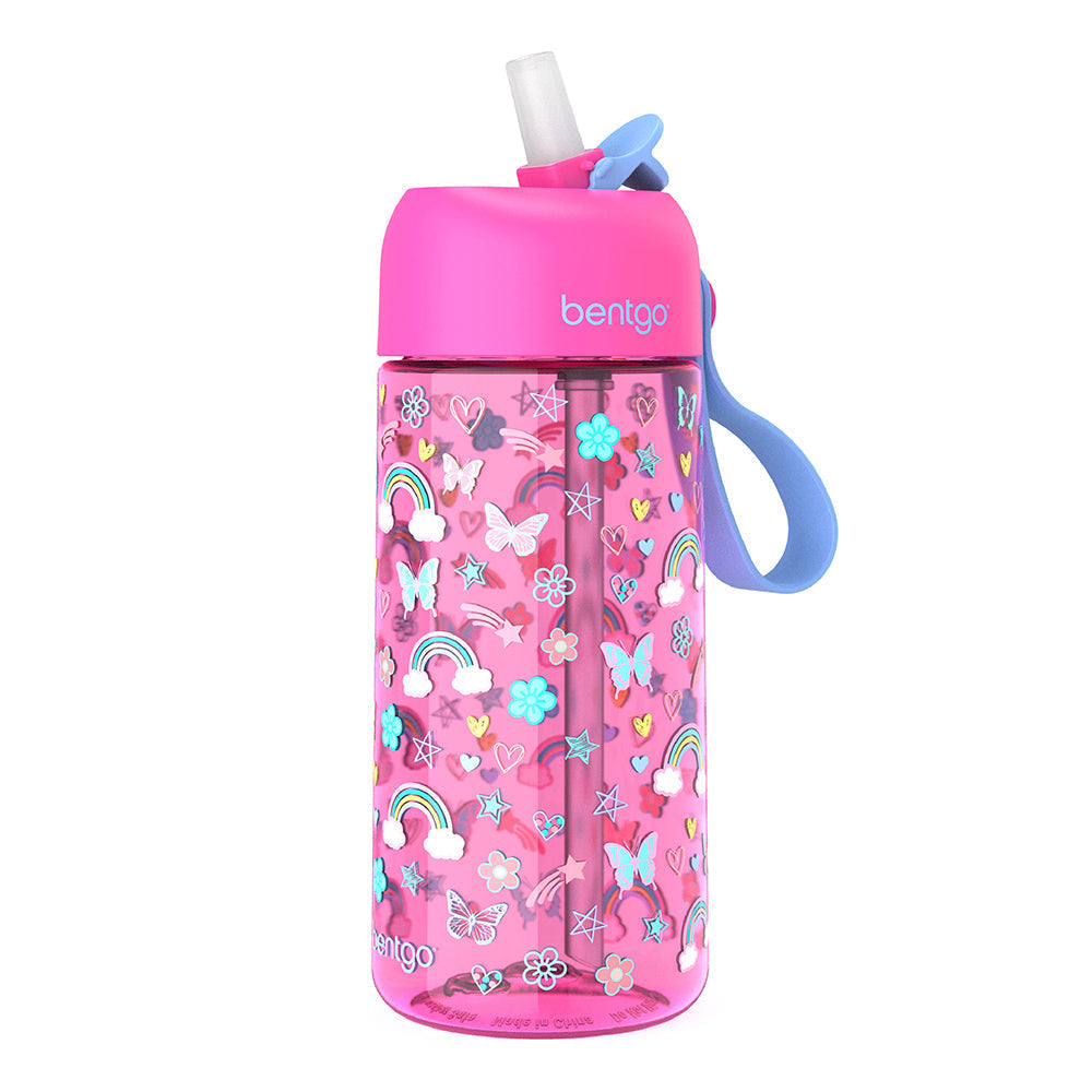 Bentgo Kids Water Bottle - Rainbows and Butterflies