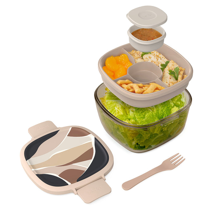 Bentgo Glass Prints All-in-One Salad Container F4