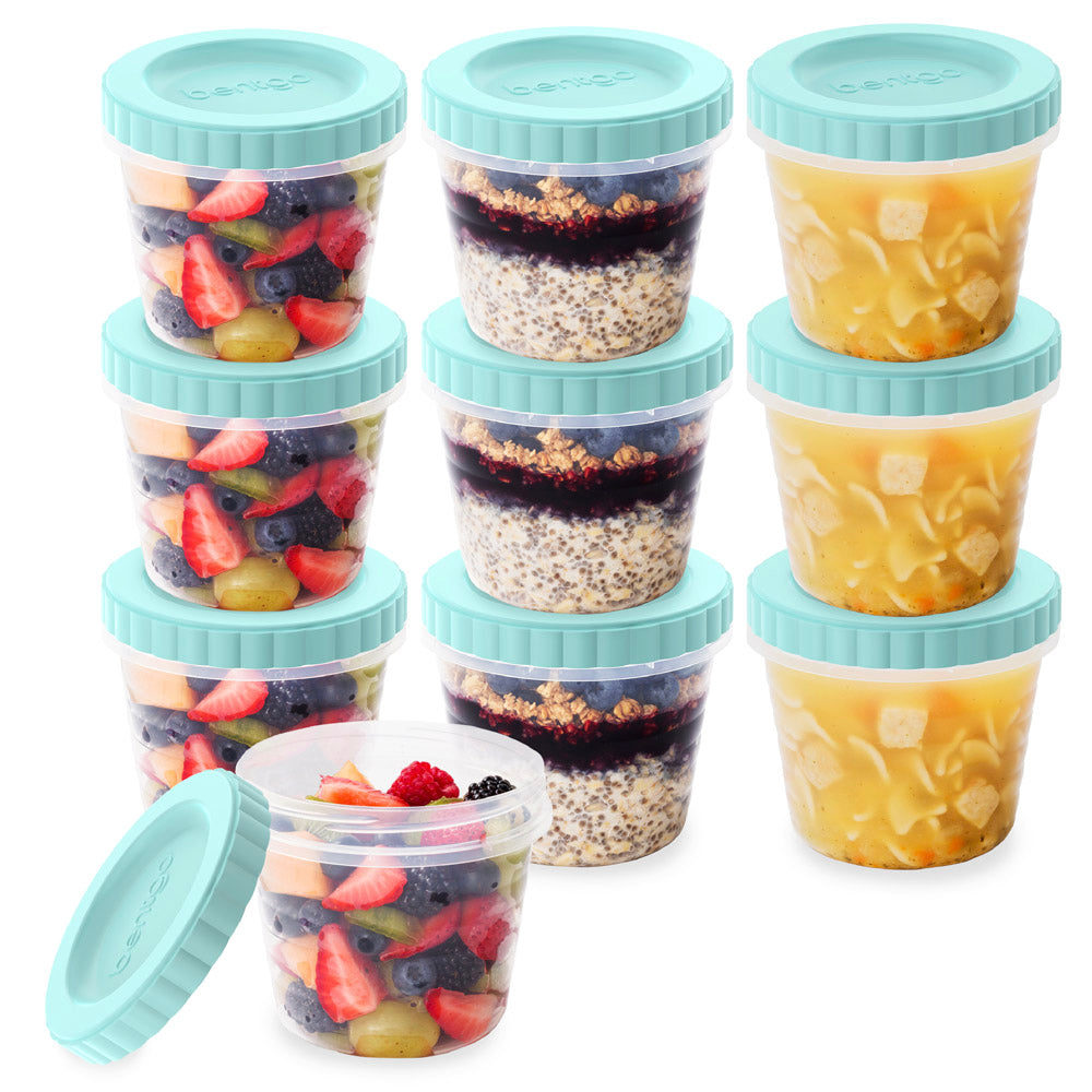 Bentgo Prep Twist-Top Fluid Ounce Containers (20-Piece) - 16-Fluid Ounce - Sea Blue