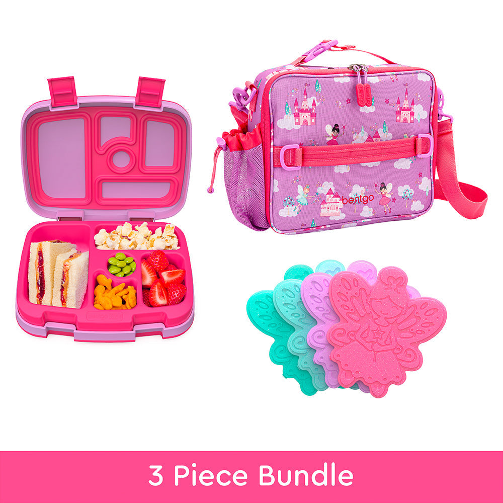 Bentgo Kids Prints Lunch Box, Lunch Bag, & Ice Packs - Fairies