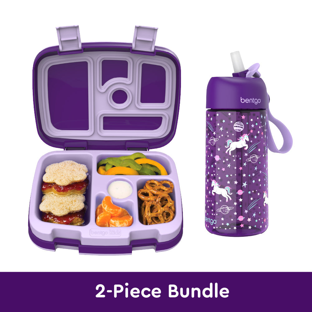 Bentgo Kids Prints Lunch Box & Water Bottle - Unicorn